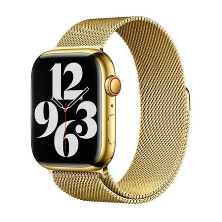 Metall Milanese Loop Armband för Apple Smartwatch Iwatch Ultra 2 46mm Serie 10 9 8 7 6 5 49 41 40 44 42 guld