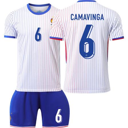 Frankrike 2024 drakt fotballdrakt UEFA Euro utgave hjem barn voksen sett nr. 6 CAMAVINGA sockless 24