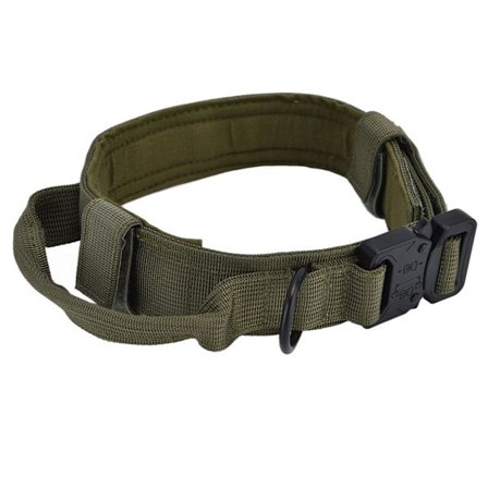Grønt nylon hundehalsbånd med spenne for trening og jakt utendørs kjæledyrstilbehør størrelse M