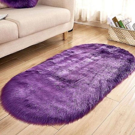 Hmwy-oval blødt shaggy tæppe stue soveværelse tæppe gulv fluffy måtte indretning
