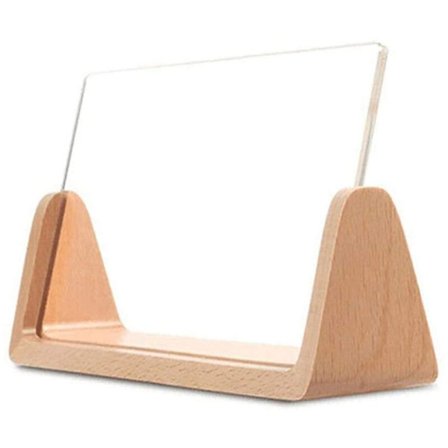 Akryl U-formet fotoramme, kreativ træborddekoration til kontor/soveværelse//cafe