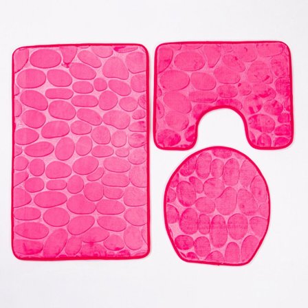 3st/ set Badmatta Set Badrumsmattor ROSE RED