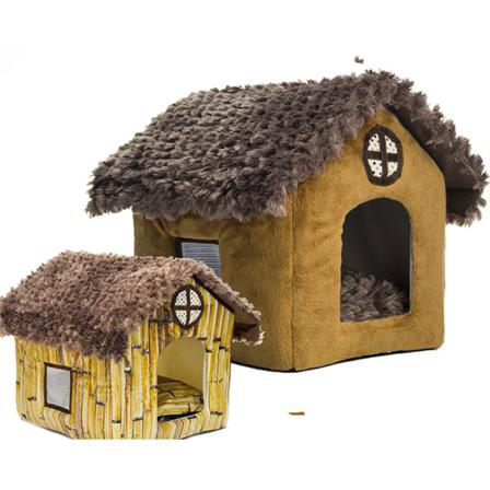 Husdjursstuga På Hösten Och Vintern (m Bambu)