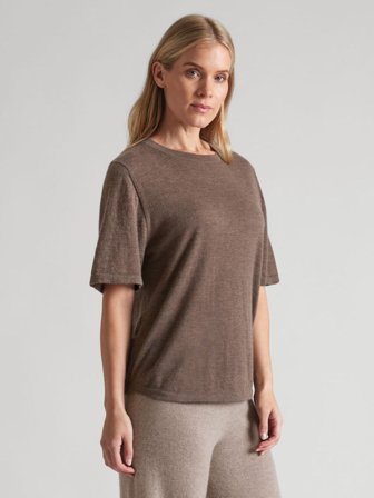 Kashmina - Kashmirtopp "Airy top" - dark toast - Size XS