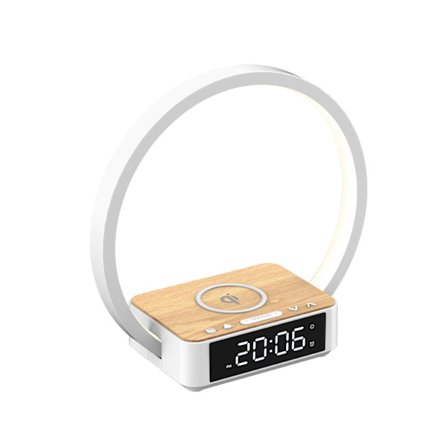 Sängbordslampa, Touch-lampa med väckarklocka med trådlös kanal