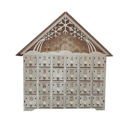 Julekalendere i træ 24 dages nedtælling med LED-lys