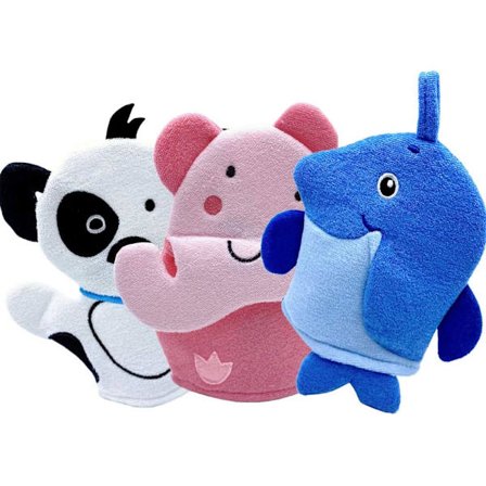 Badesvamp for barn - Søt dyredusj - Badevott - Loofah - Myk