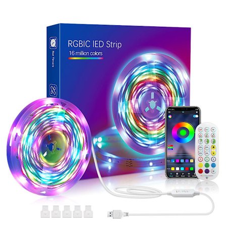 10m LED-lysrekke for utendørs bruk, innendørs flerfarget lysrekke med fjernkontroll, vanntett.