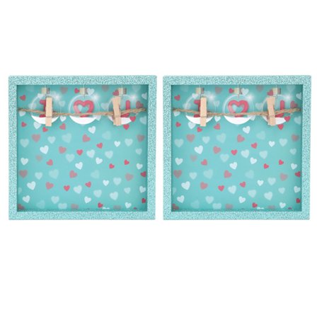 2 stk. Bilde Rammer Innovative Veggmontert Bilde Display Rammer med Tre Klips for Hjemmedekorasjon Grønn Pulver Bilde Ramme