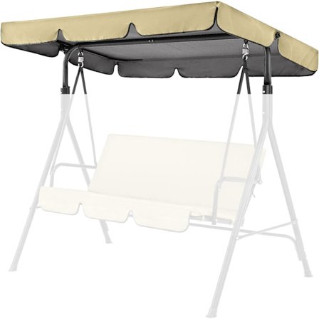 Ersättningstak 195 x 125 x 15 cm Gungstol, Soltak för Hollywoodgunga, Universell 3-sits Snap Cover Takskydd