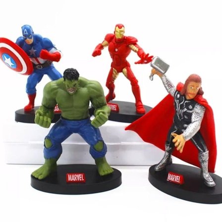 4 toimintahahmoa DC Marvel Avengers Ironman Hulk Thor Captain America 9 cm KLB