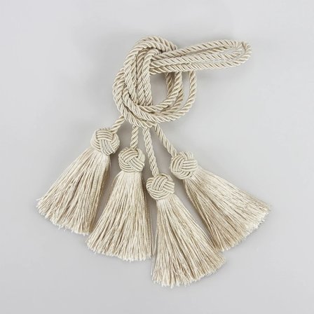 2 kpl Gardiniensidonpidikkeet, Naru-tyyppiset Verhot, Solmut, Punotut Verhot, Naruvyöt, Gardiniensidonpidikkeet, Narut, Fransuilla, Beige