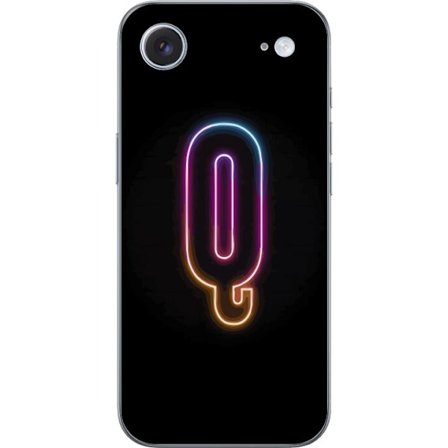 Yhteensopiva Puhelinkuori Apple Apple iPhone 17 Air Minimalistinen neonkirjain Q kirkkaissa väreissä tummaa taustaa vasten