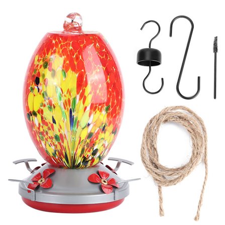 Kolibrier Vandfoder Farverig Maleri Glas Fuglefodringsværktøj til Have Gårdhave Q1