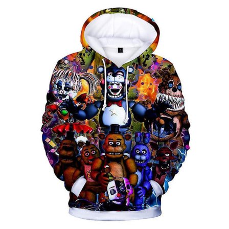 Five Nights At Freddy's 3D Digitaltryk Casual Hættetrøjer Børn Unisex Fnaf Hættetrøje Pullover Trøje Jumper Toppe C 9-10 År