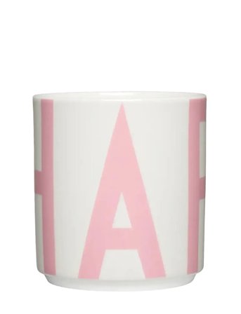 Xl Vintage Abc Cups Pink Design Letters