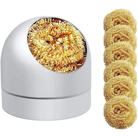 【xj】Loddeboltspissrenser Loddeboltspissrenser 6 stk Messingloddeboltspissrensesett Messingkuletråd Med 1 stk Kuleholder For Rengjøring Av Loddebolter