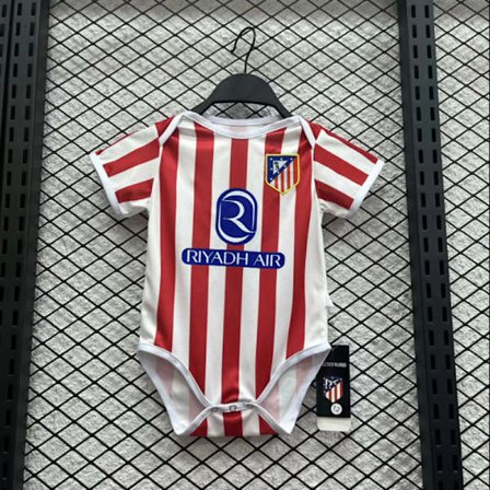 25-26 Club Atlético de Madrid Hjem Nyfødt Baby Jumpsuit Sparkedresser Fotballantrekk
