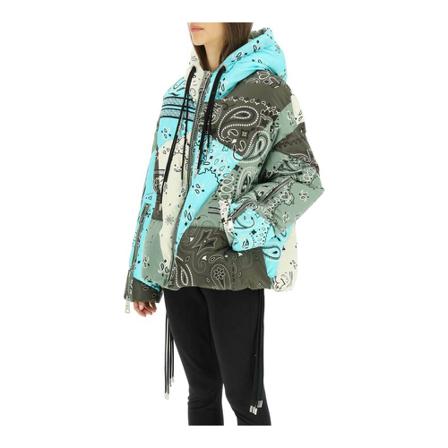 Khrisjoy iconic bandana print down jacket , Blauw , Dames , Maat: S