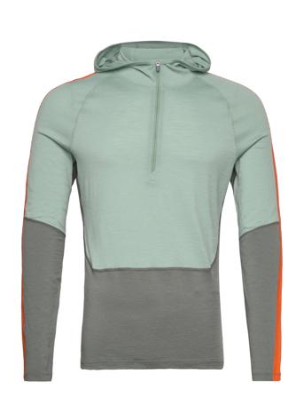 M Mer 200 S Bula Ls Half Zip Hood Sport Sport Clothing Sport Base Layers Sport Base Layer Tops Green Icebreaker