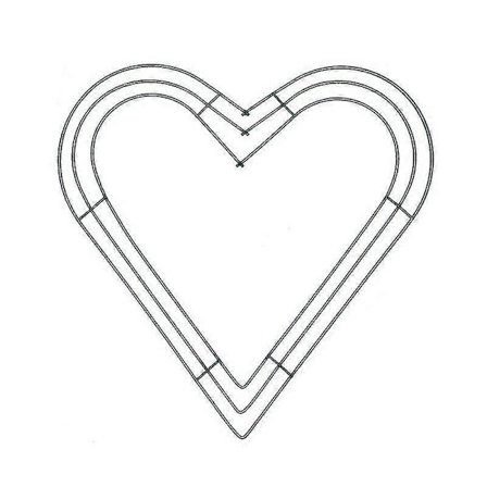 Kransramme Solid Vægophæng Metal Hjerteformet Trådramme Til Boligindretning 20cm