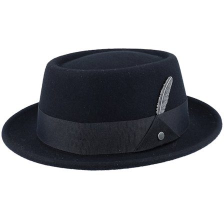 Stetson - Schwarz porkpie Hut - Woolfelt Black Pork Pie @ Hatstore
