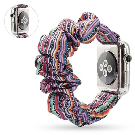 Apple Watch Series 5 40mm stof Mønster urrem - Farverigt Line Mønster
