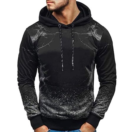 Herre langærmede hættetrøjer Gradient Sweater Jumper Pullover Toppar W