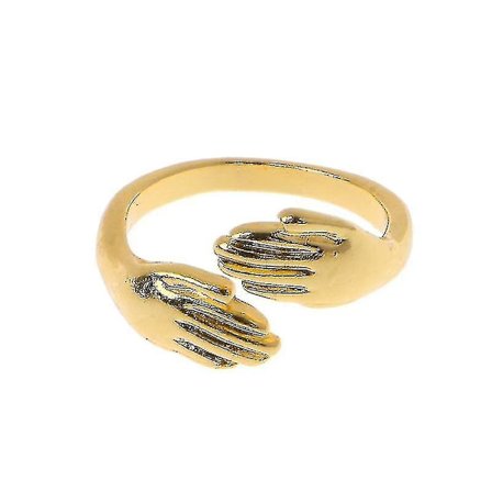 Ge dig en kram ring justerbar varm omfamning löfte vigselband hand i hand ring