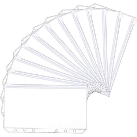 A5-størrelse 6-hulls Frost-stil Permerlommer Glidelåsfiler Vanntette DXGHC