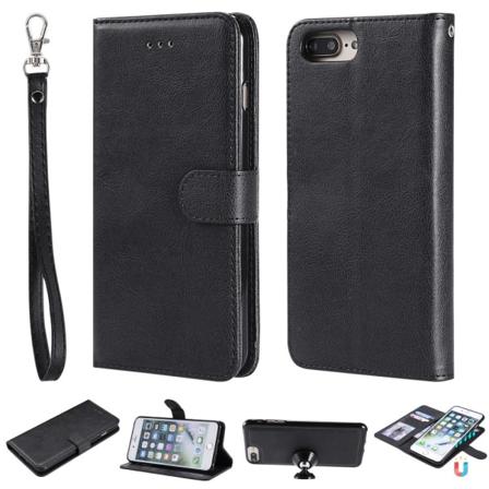 Iphone 6/6s/7/8 Plus - 2in1 Magnet Skal / Plånboksfodral - Svart Black Svart