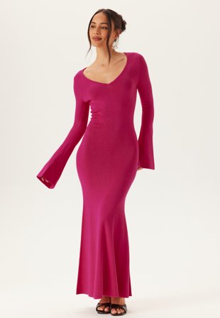 Bubbleroom - Knitted Dress - Cerise - Kläder