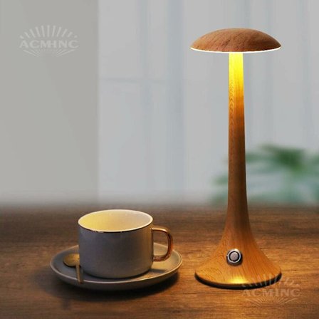 Trådløs dimbar LED-batteribordslampe, bærbar oppladbar bordlampe med batteri for restaurantbar utendørs, skrivebordslampe i tre med berøring