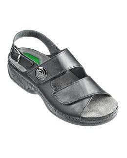 Naisten musta sandaali kantaremmillä – Ergoflex gel Musta-36-Embla of Sweden