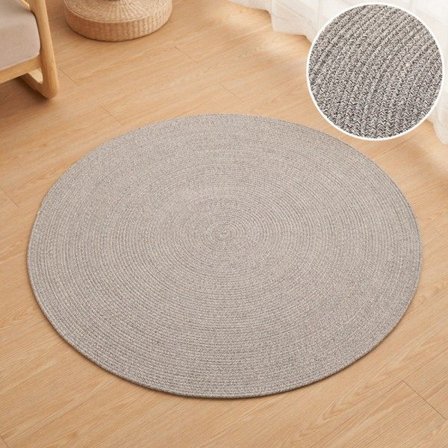 Rundt vintage tæppe, håndvævet bomuldstæppe 6/8/1 cm (1) med spiralmønster. Fås i syv stilarter 60 cm