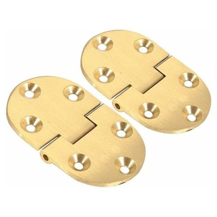 Dørhængsler, Butler Bakkehængsel Massivt Messing 2-1/2 cm x 1-1/2 cm med skruer satin finish, velegnet til foldeborde - Guld 2-pak