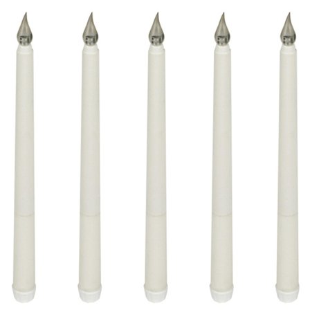 5 st LED Glödande Ljus Flamfri Avsmalnande Ljus Batteridriven Varmt Ljus för Hemfest (FMY)