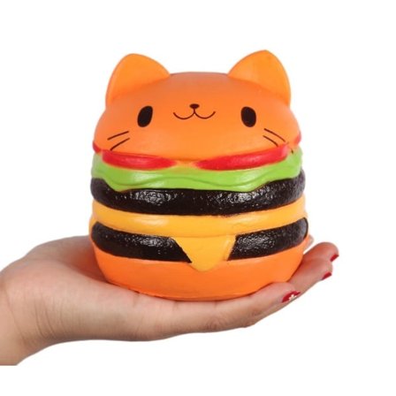 Squishies Hamburger Katt Jumbo Långsamt Stigande Kawaii Bröd Squishies Leksak Prime Billig För Samling Present