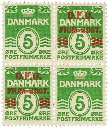 Danmark 1938 - AFA 245+199a - 4-blok - Postfrisk