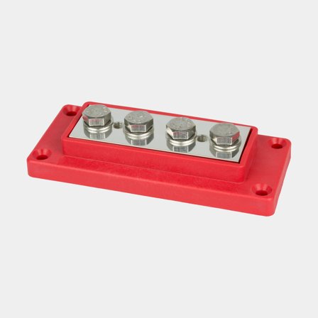 Barrette de connexion Skyllermarks, 4 x M8, max 50 mm², rouge (plus)