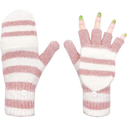 Vinter Fingerløse Handsker Vanter til Kvinder Mænd Varme Uld Strikket Konvertible Flip Top Vanter Koldt Vejr