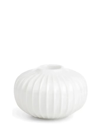 Kähler Hammershøi Lysestage Rund Ø8 Cm Hvid (15364) - White - Ø 8 CM