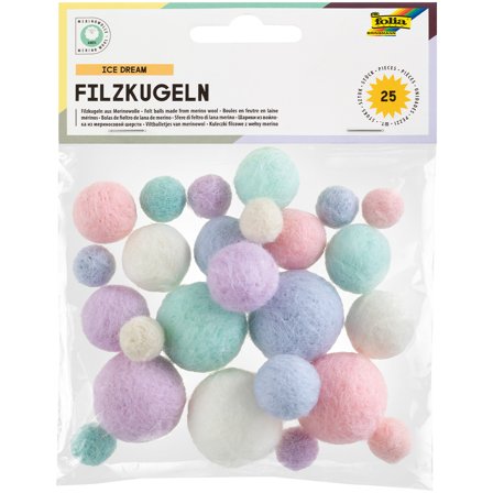 Folia Filzkugeln Ice Dream 25 Stück