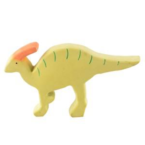 Tikiri My 1st Dinosaur – Parasaurolophus Natural Rubber Toy 0 - 24 months - First toys and baby toys - 0 - 24 months - Green