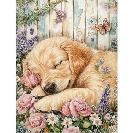 Diamond Art Kits för Hundar för Vuxna, Djur Diamond Painting Kits för Vuxna, 5D Gem Art och Hantverk för Gåva Hem Väggdekor