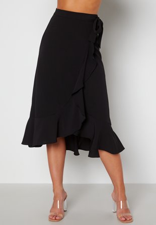 BUBBLEROOM Gillie Wrap Skirt Black Klær