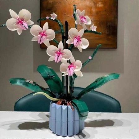 Orkidé Byggklossar Blommiga Suckulenter Byggklossar i Krukor Passar för 10311 Romantiskt Set Monterade Byggklossar Leksaker Flickgåvor