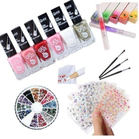 Neglesæt - Dekorationssæt - Neglelak, Rhinestone, Negleklistermærker
