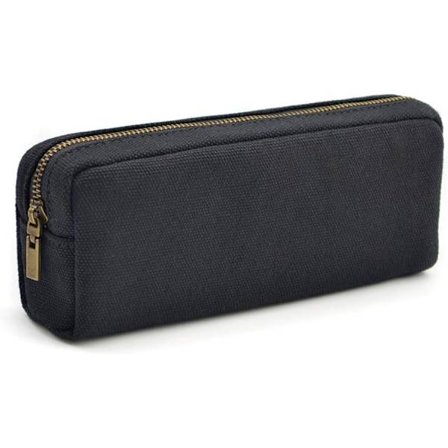 Penneetui, penalhus med stor kapacitet, makeup taske i lærred til piger og drenge, holdbar kontorartikler organizer - Sort