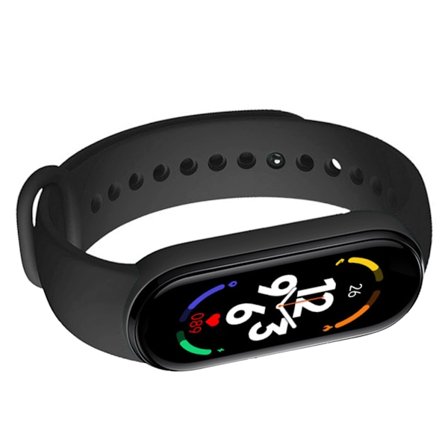M7 Älykäs rannekoru Monitoiminen Silikoni Dynaaminen Väri Suuri Näyttö Kunto Seuranta Ranneke Sykkeen Unen Seurantaan Musta